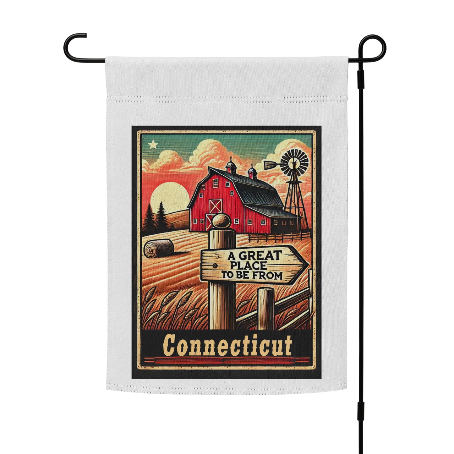 Fields of Home Garden Flag Connecticut