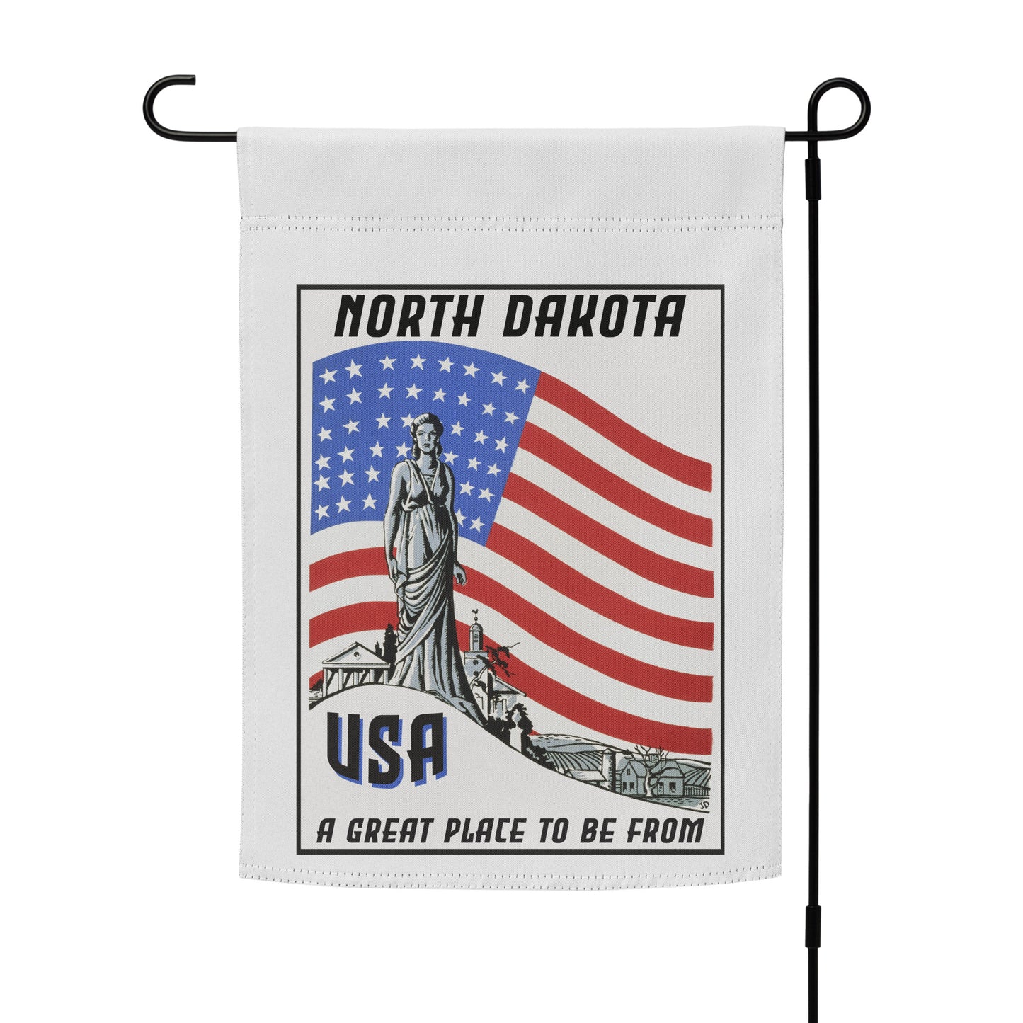 USA Garden Flag North Dakota