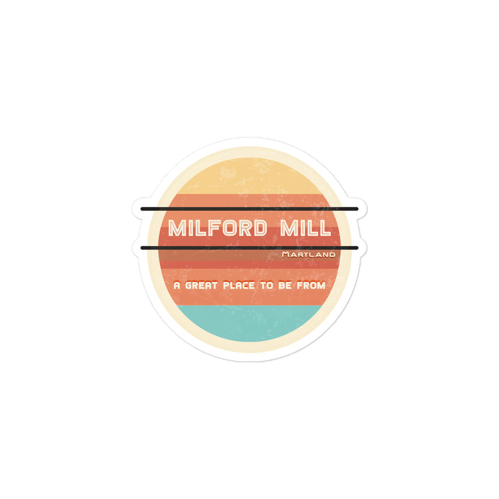 70s Sticker Maryland Milford Mill