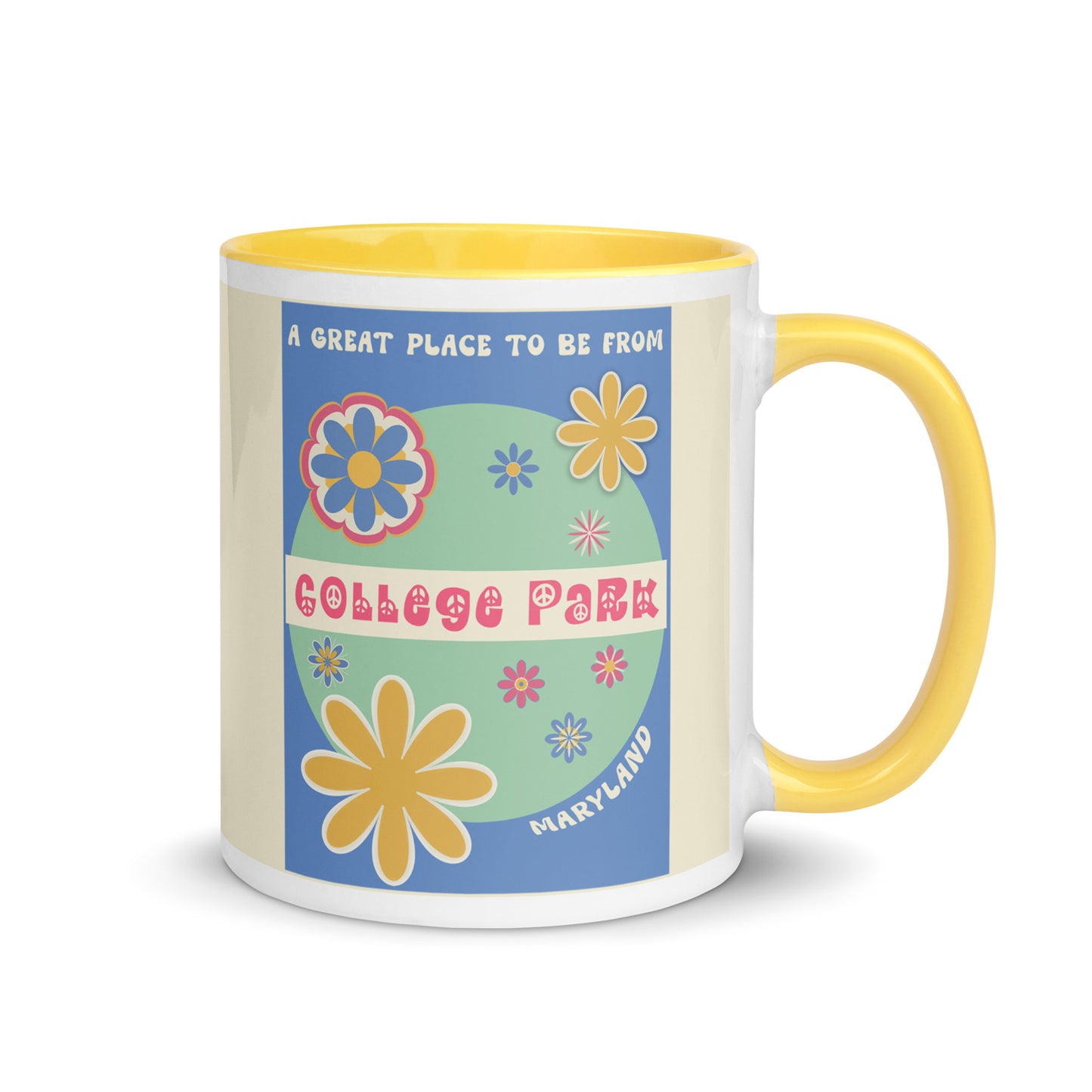 Flower Power Coffee Mug Maryland College Park